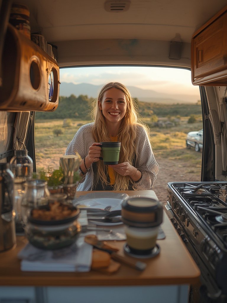 collapsible camping mug - camp kitchen setup