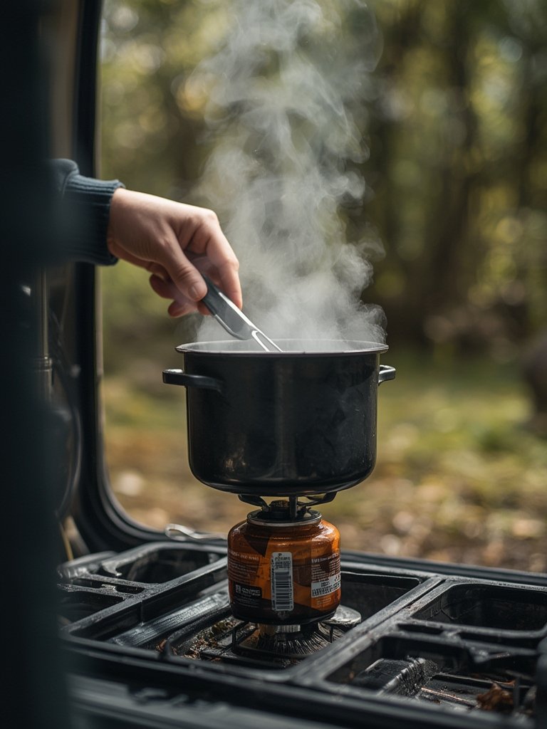 titanium camping mug - outdoor cooking